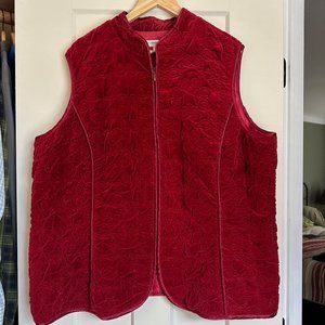 Coldwater Creek Velvet Vest • Size 3x • Quilted and Lined